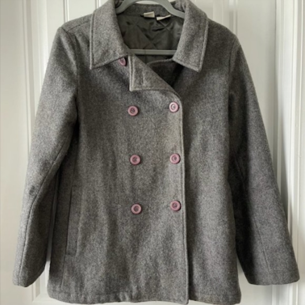 Pale | Grey Pea Coat | Women's Medium